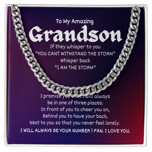 To My Amazing Grandson- Cuban Link Chain