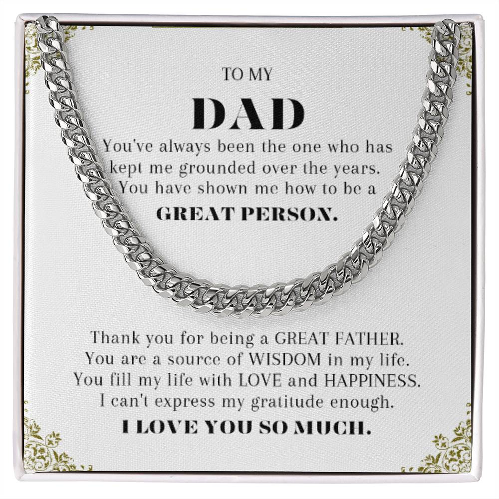 To My Dad - Cuban Link Chain