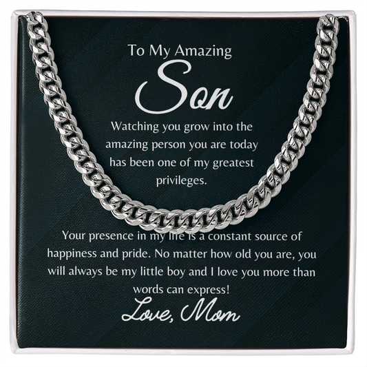 To My Amazing Son - Cuban Link Chain