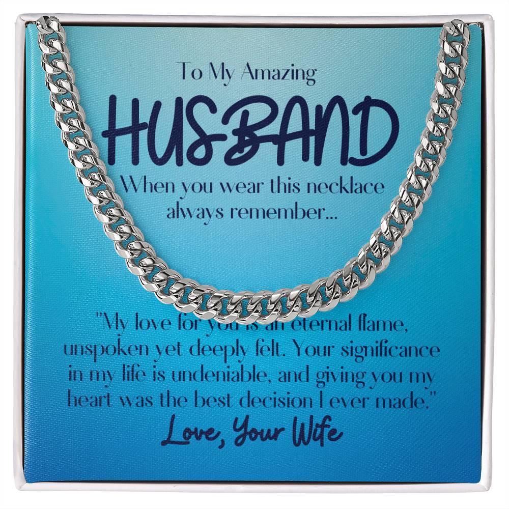 To My Amazing Husband - Cuban Link Chain