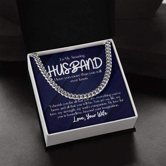 To My Amazing Husband - Cuban Link Chain