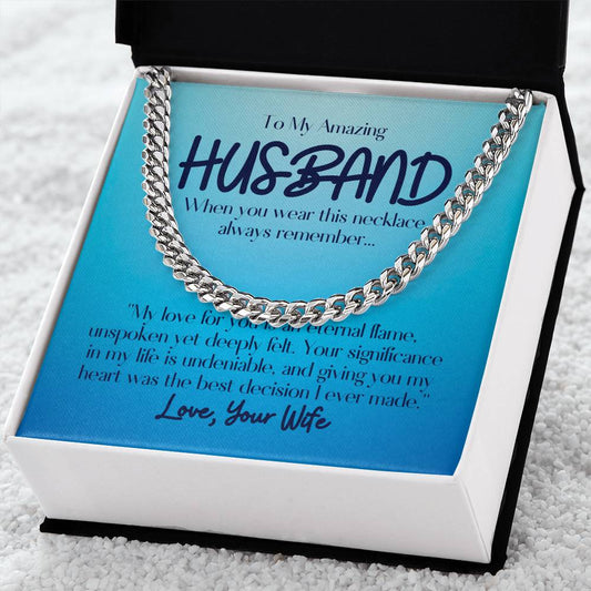 To My Amazing Husband - Cuban Link Chain