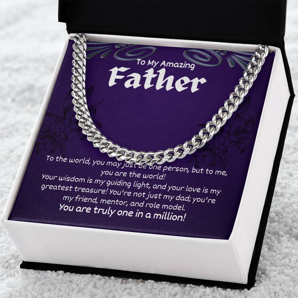 To My Amazing Father - Cuban Link Chain