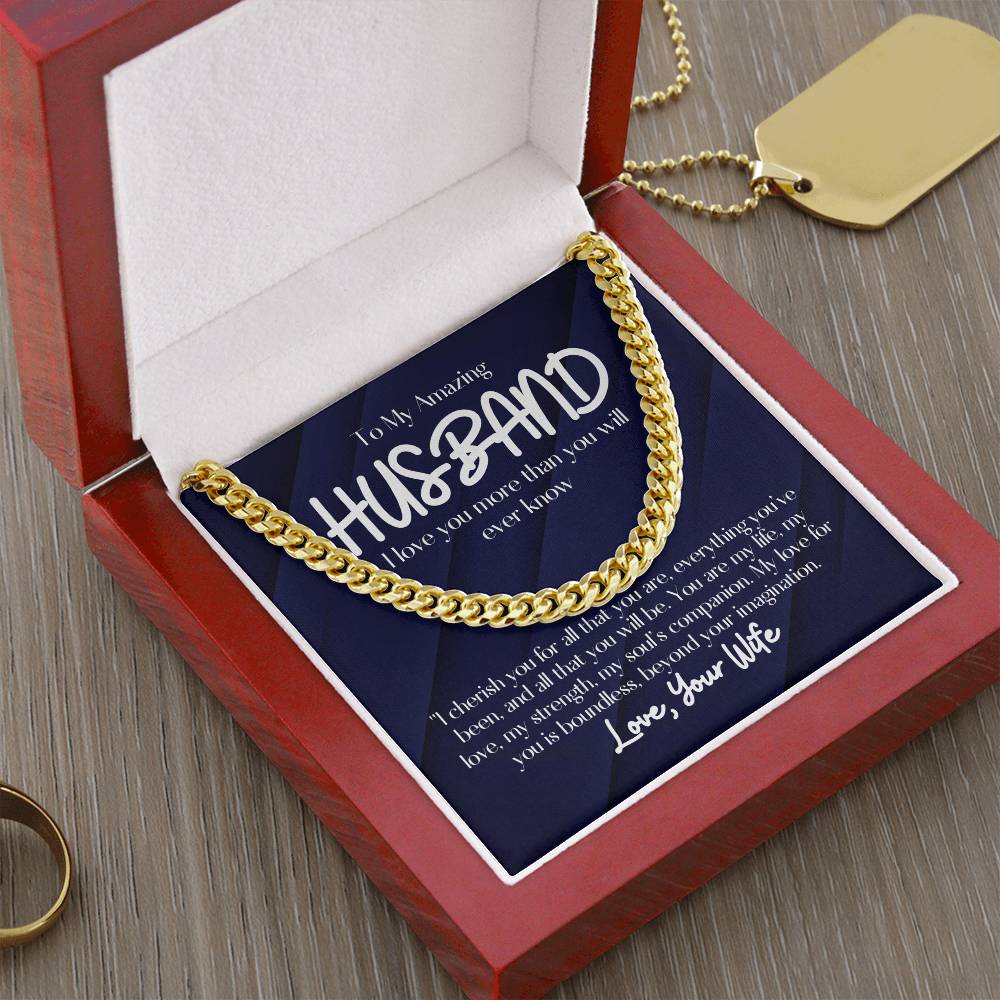 To My Amazing Husband - Cuban Link Chain