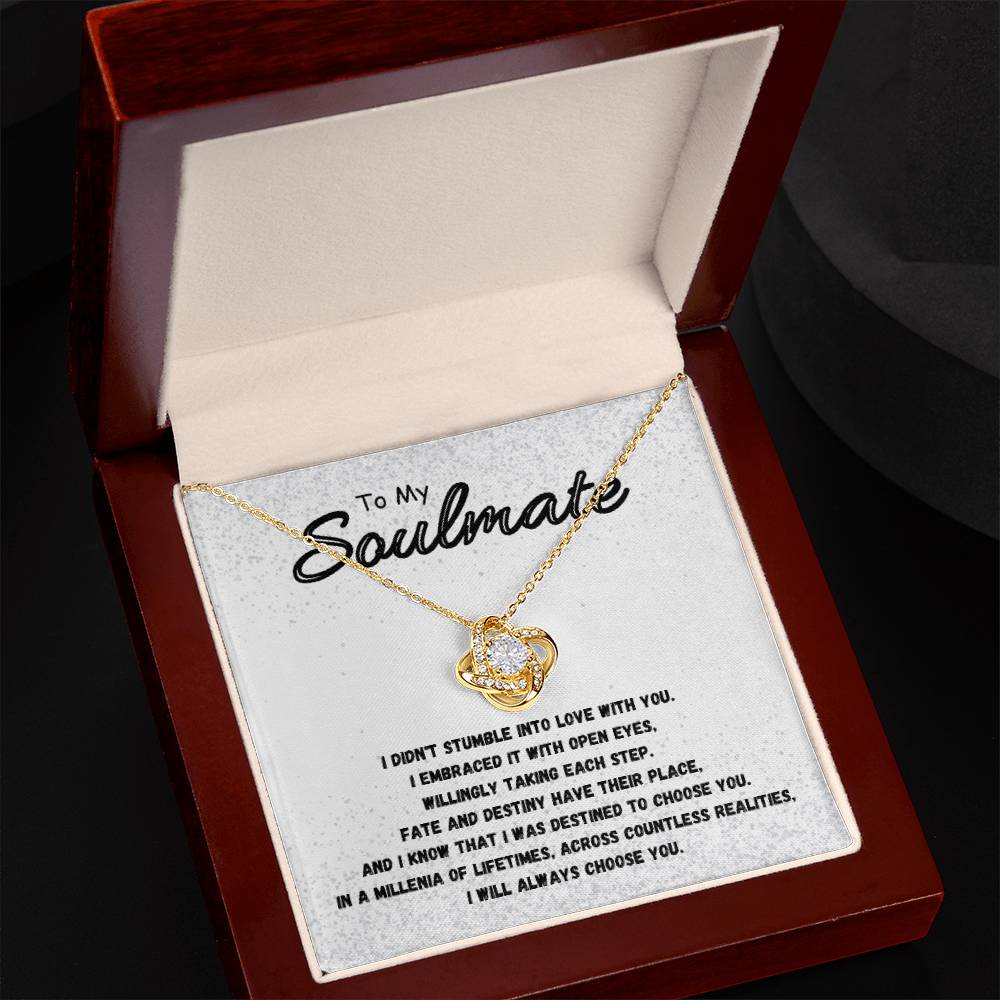 To My Soulmate - Love Knot Necklace