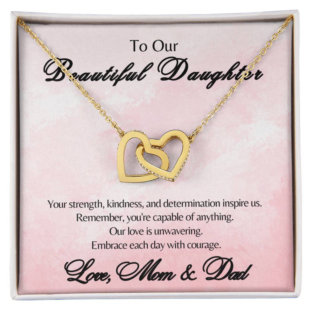 To Our Beautiful Daughter - Interlocking Hearts Necklace