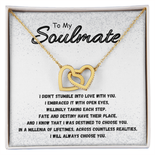 To My Soulmate - Interlocking Hearts Necklace