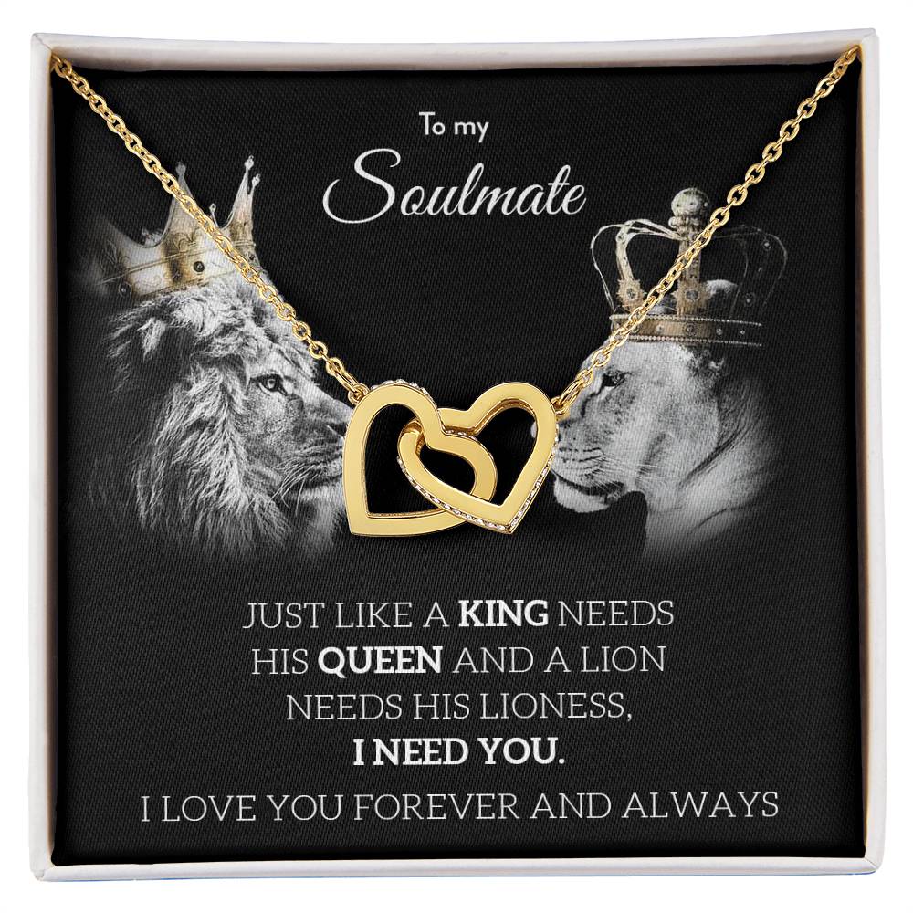 To My Soulmate - Interlocking Hearts Necklace