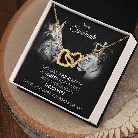 To My Soulmate - Interlocking Hearts Necklace