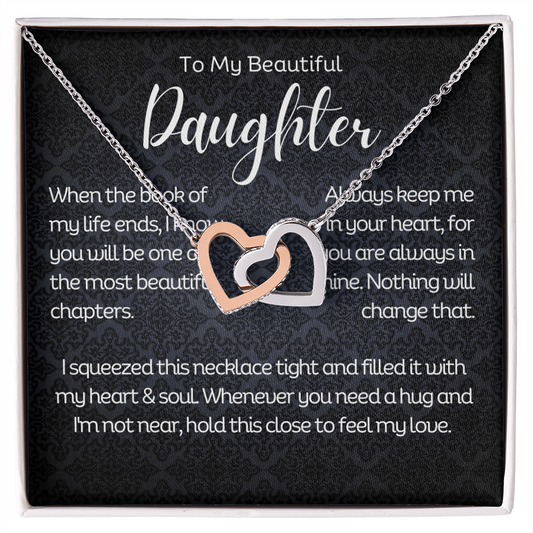 To My Beautiful Daughter - Interlocking Hearts Necklace