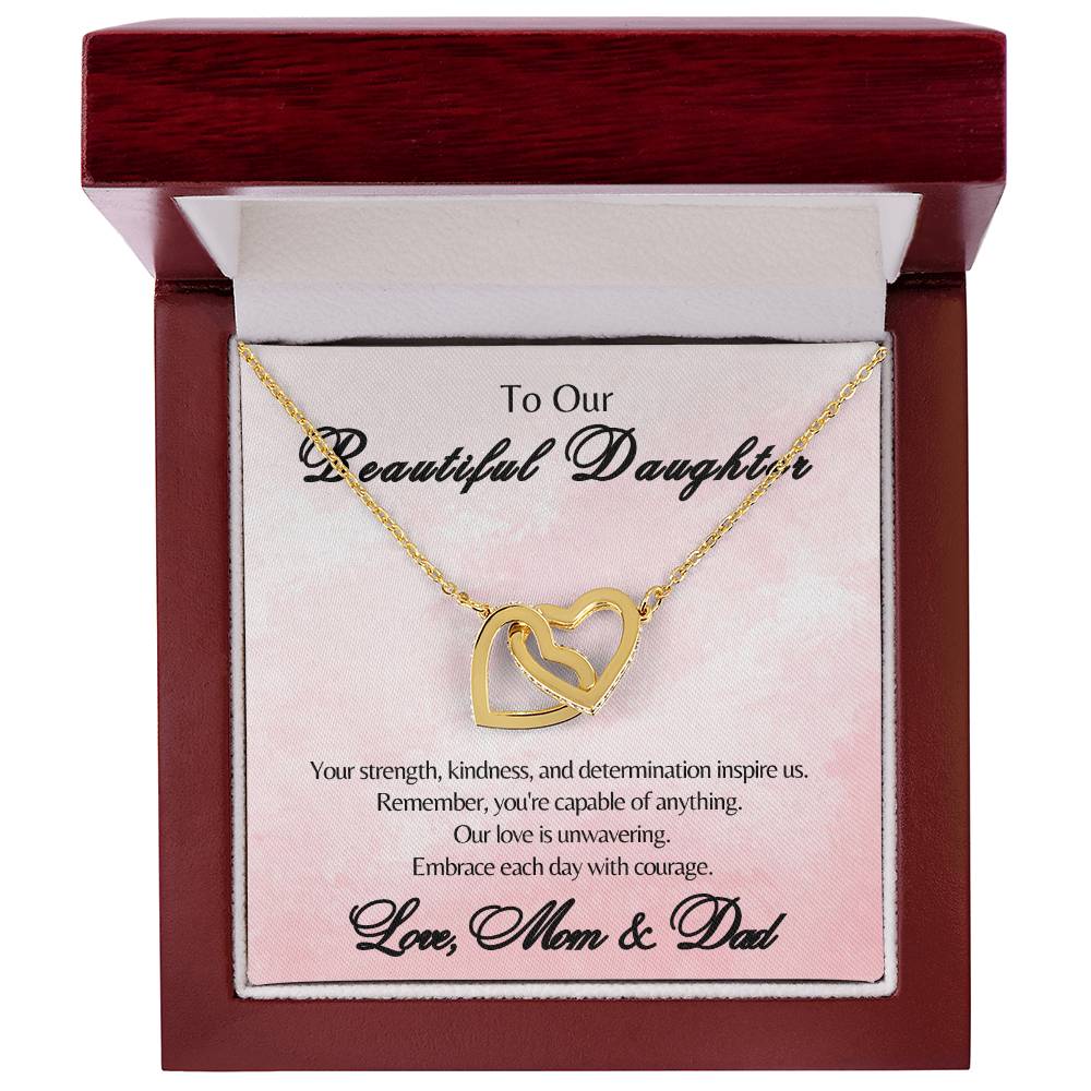 To Our Beautiful Daughter - Interlocking Hearts Necklace