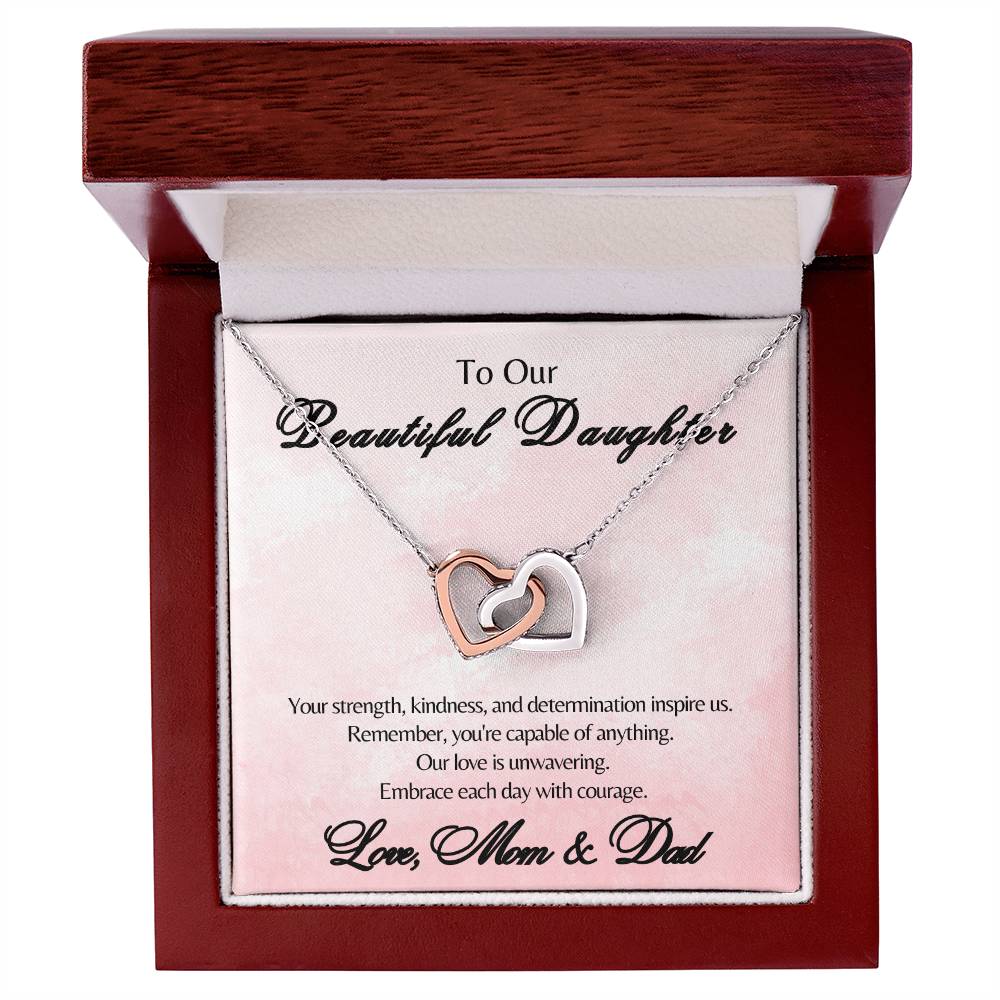 To Our Beautiful Daughter - Interlocking Hearts Necklace