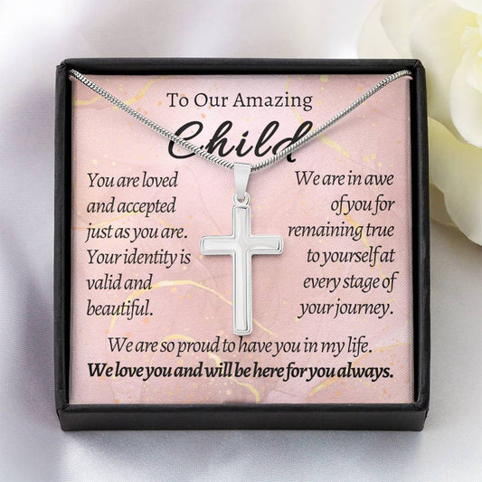 To Our Amazing Child - Stainless Cross Necklace