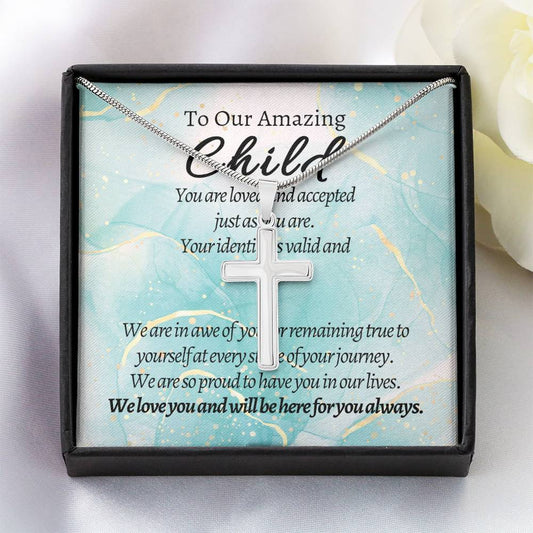 To Our Amazing Child - Stainless Cross Necklace