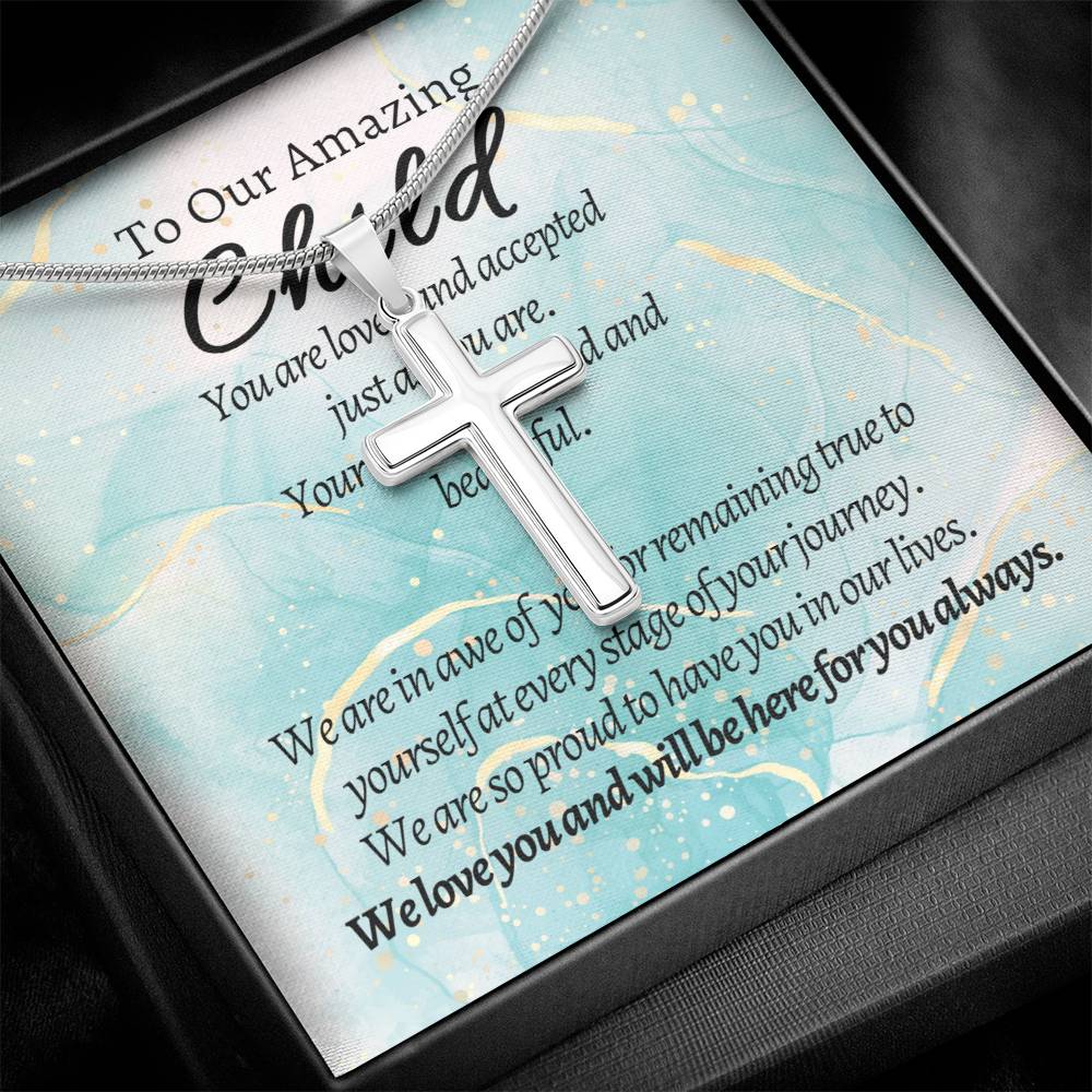 To Our Amazing Child - Stainless Cross Necklace