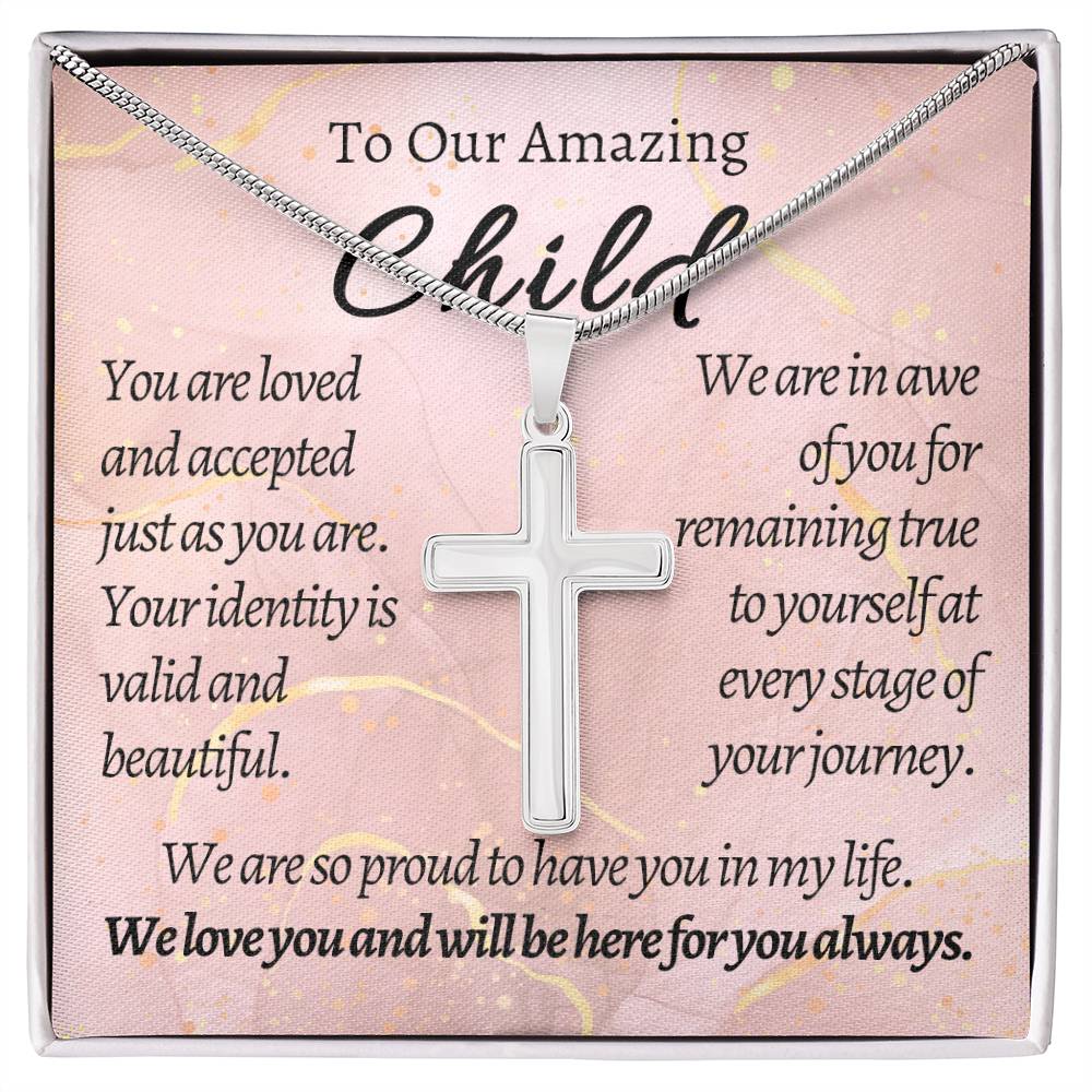 To Our Amazing Child - Stainless Cross Necklace