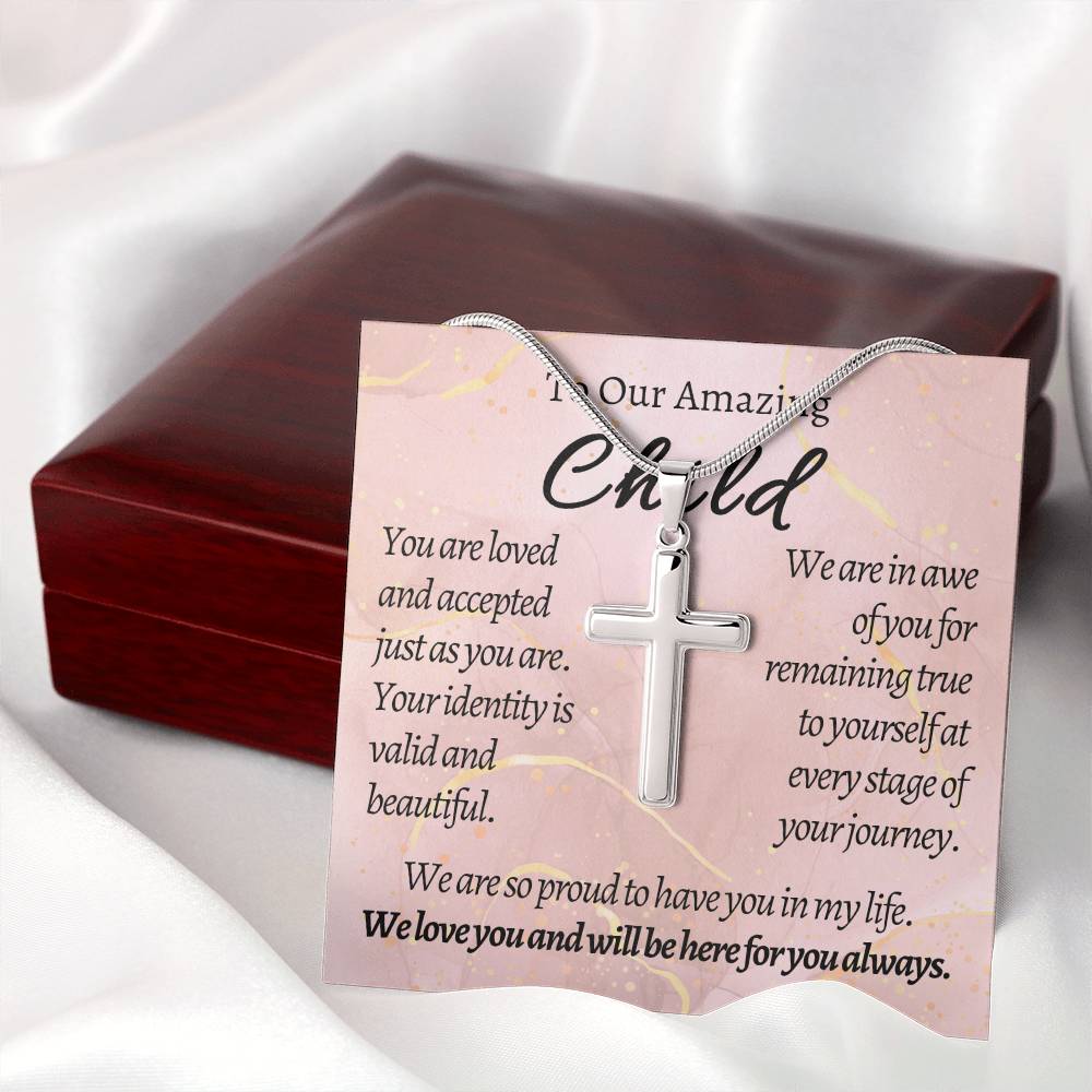 To Our Amazing Child - Stainless Cross Necklace