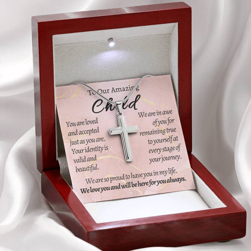 To Our Amazing Child - Stainless Cross Necklace