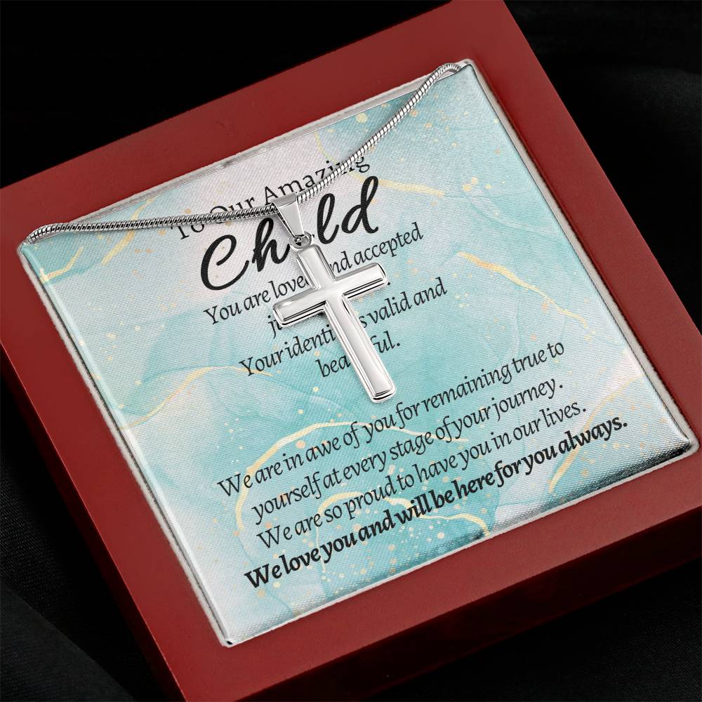 To Our Amazing Child - Stainless Cross Necklace